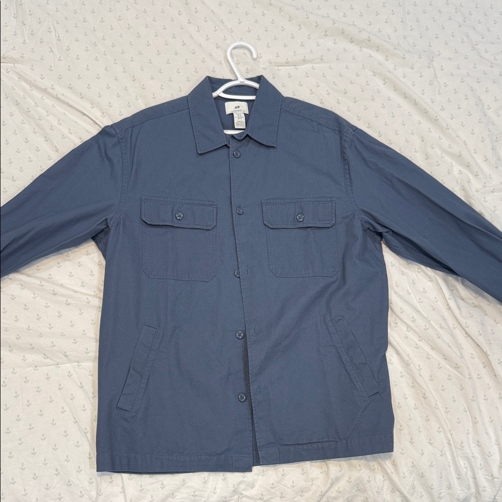 H&M Blue Relaxed Fit Utility Shirt Jacket / Overshirt